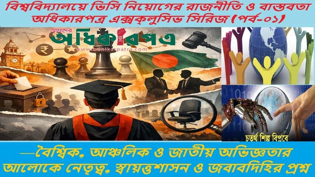 বিশ্ববিদ্যালয়ে ভিসি নিয়োগের রাজনীতি ও বাস্তবতা —বৈশ্বিক, আঞ্চলিক ও জাতীয় অভিজ্ঞতার আলোকে নেতৃত্ব, স্বায়ত্তশাসন ও জবাবদিহির প্রশ্ন । অধিকারপত্র এক্সক্লুসিভ সিরিজ (পর্ব–০১)